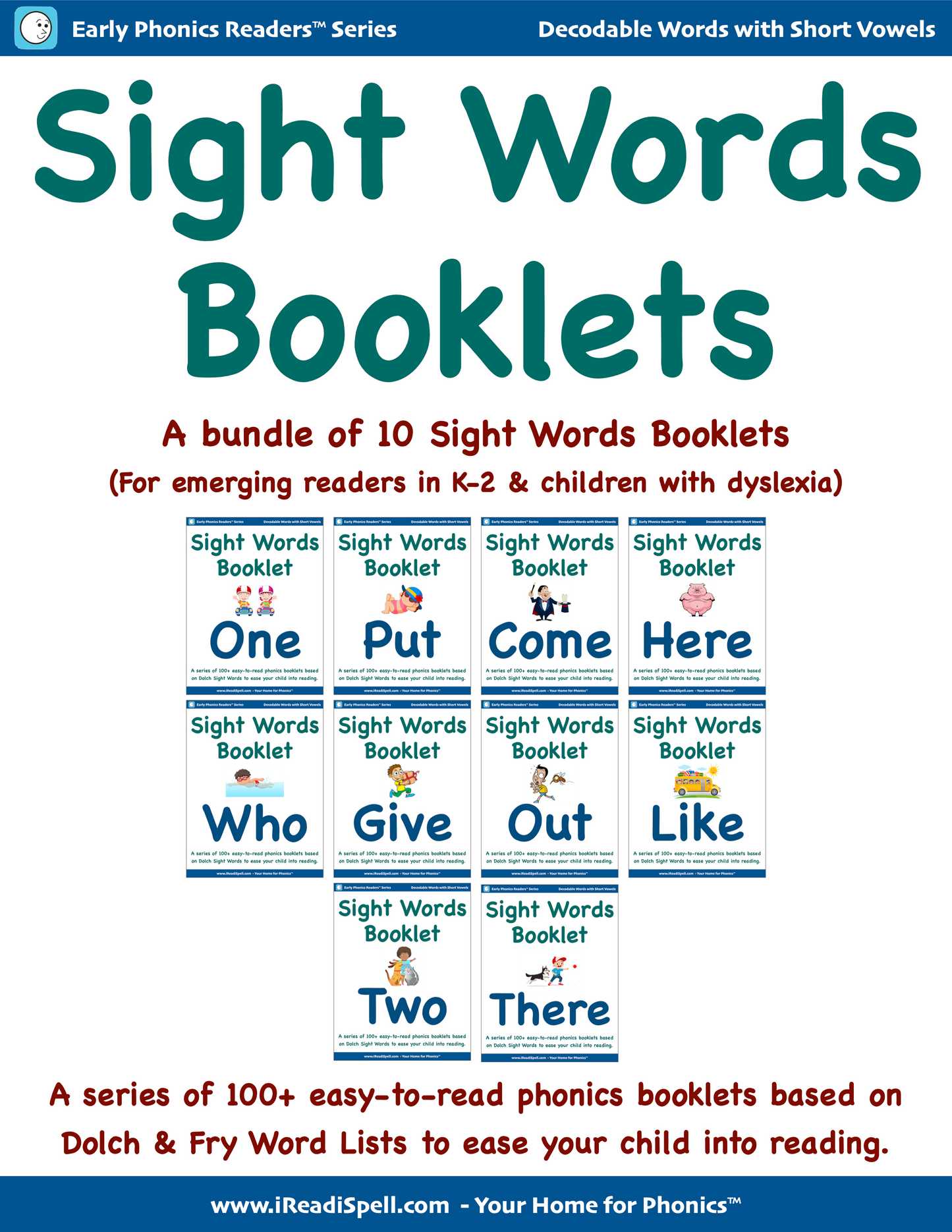 Bundles of Sight Words Booklets (Based on Dolch & Fry Word Lists & Phonics-based Short Vowels) - PDF Download