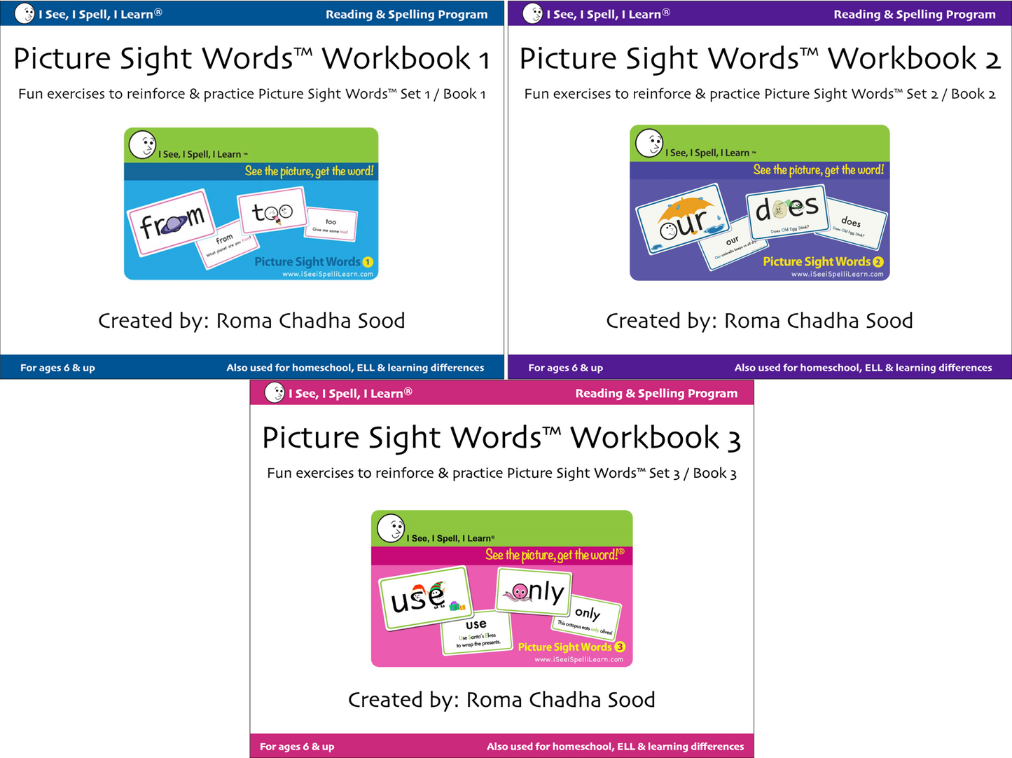 Picture Sight Words™ eWorkbooks - Sets 1, 2, 3 (Digital Purchase & Download)