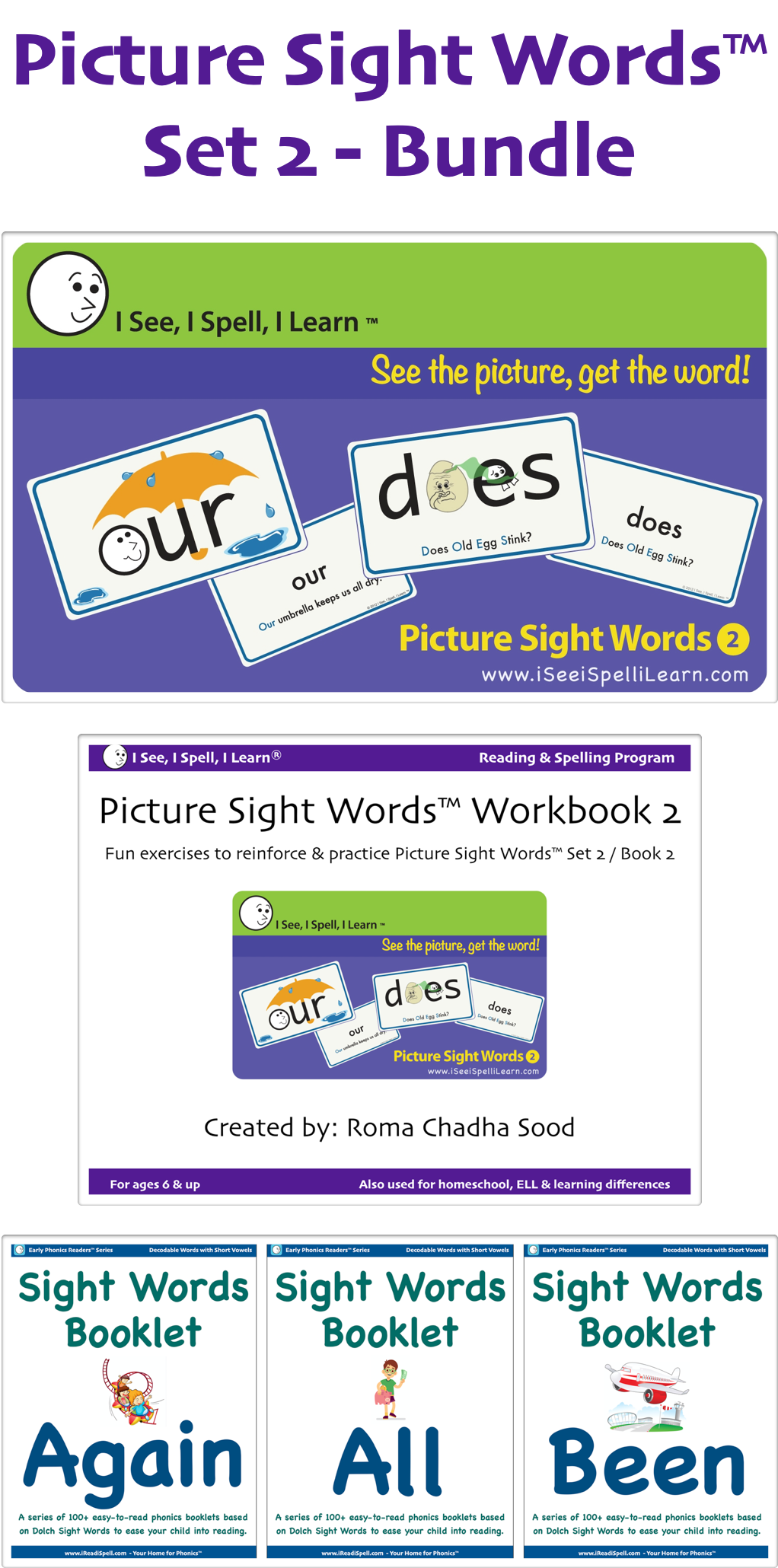 Picture Sight Words™ Bundles - Flashcards, eWorkbooks & eBooklets